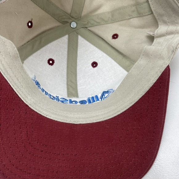 Allied Signal Hat Cap Headmaster Brown Red Adjustable Strapback Embroidered VTG - Picture 11 of 12